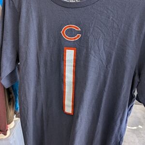 Nike Navy Blue Chicago Bears Graphic Tee with Orange & White Accents